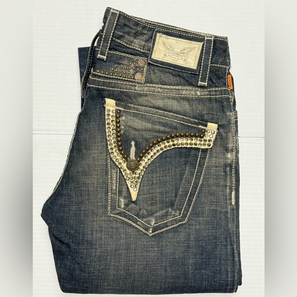 New Men's ROBIN'S JEAN sz 29 Crystal & Studs Straight Jeans
